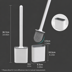 Compact Silicone Toilet Brush with Holder