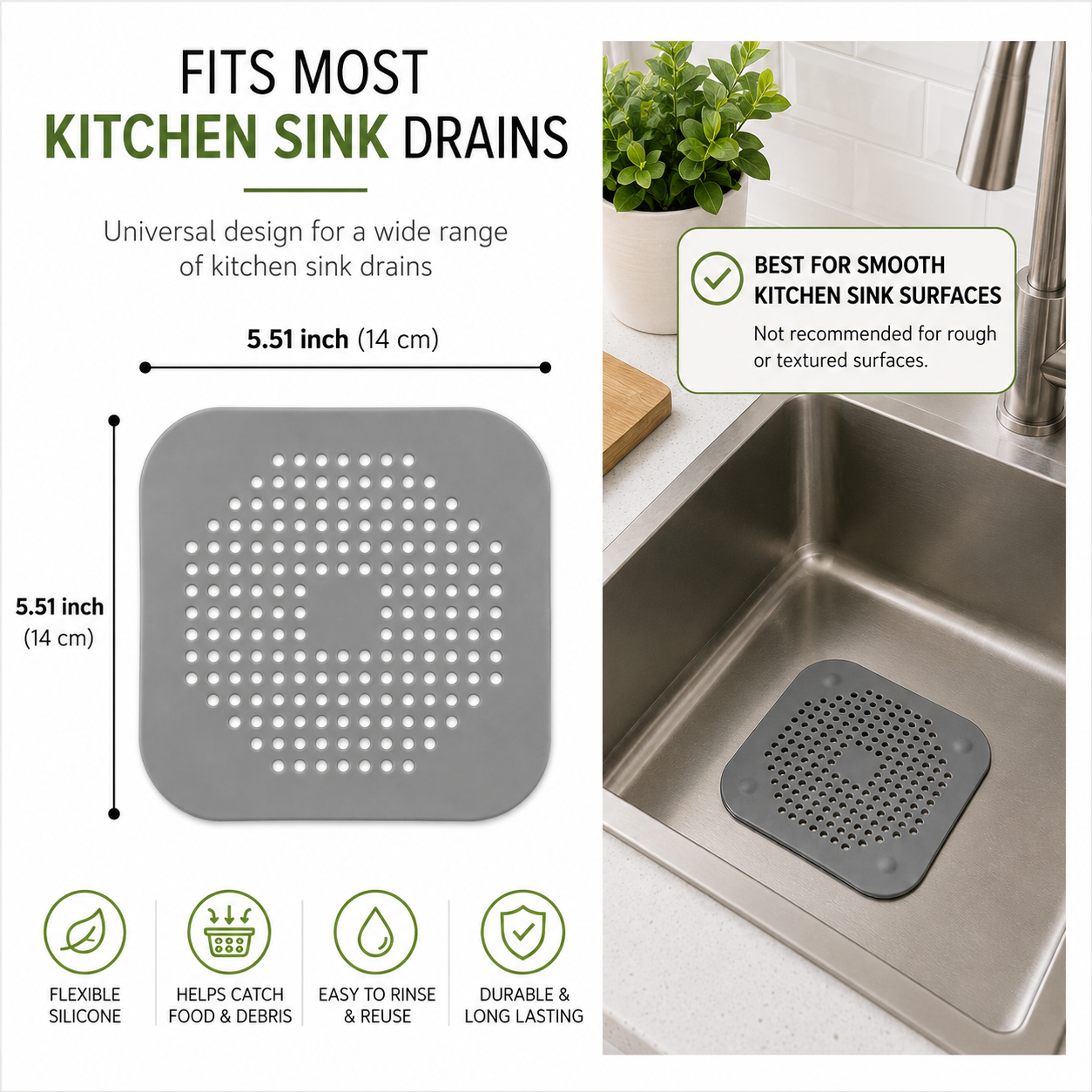 Silicone Kitchen Sink Drain Strainer