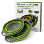 2-Piece Collapsible Silicone Colander Set – Green