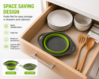 2-Piece Collapsible Silicone Colander Set – Green