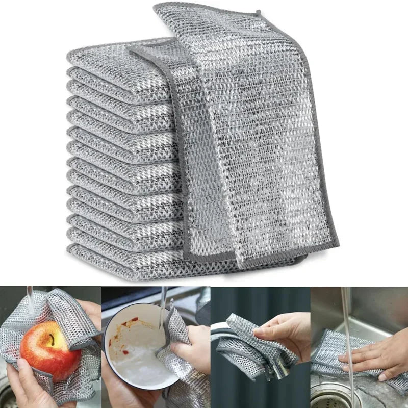 Wire Dishcloth Scrubber Pads for Pots, Pans & Kitchen Cleaning