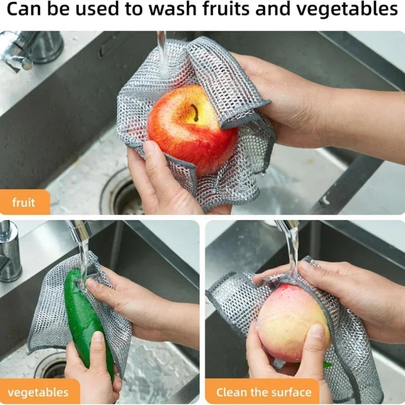 Wire Dishcloth Scrubber Pads for Pots, Pans & Kitchen Cleaning