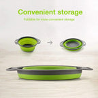 2-Piece Collapsible Silicone Colander Set – Green