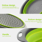 2-Piece Collapsible Silicone Colander Set – Green